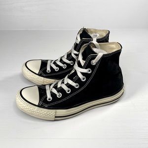 High Top Converse All Star Black White Sneakers Shoes Women sz 5 Men sz 7